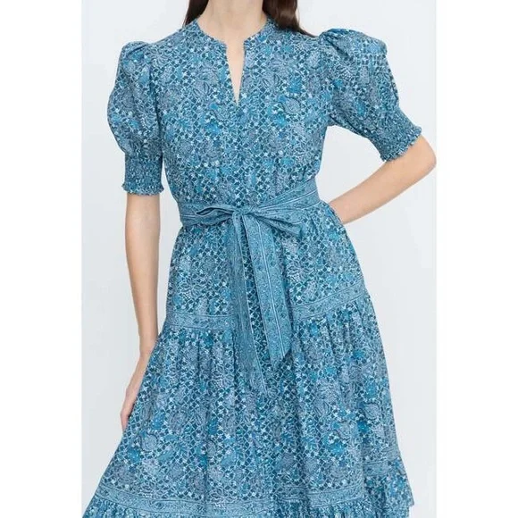 Hill House the Yara Dress in Calico Trellis - Picture 2 of 16